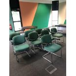 20 x Burgess Furnitures Furniture Green Cantilever Chairs