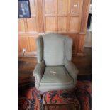 Green Wingback Chair With Front Claw Feet 500 x 820 x 1000mm