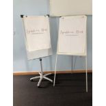 2 x Whiteboard/Flip Chart Stands One Mobile And Adjustable