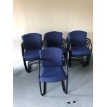 21 x Burgess Furnitures Blue Cantilever Chairs 45 x 43 x 47 cm