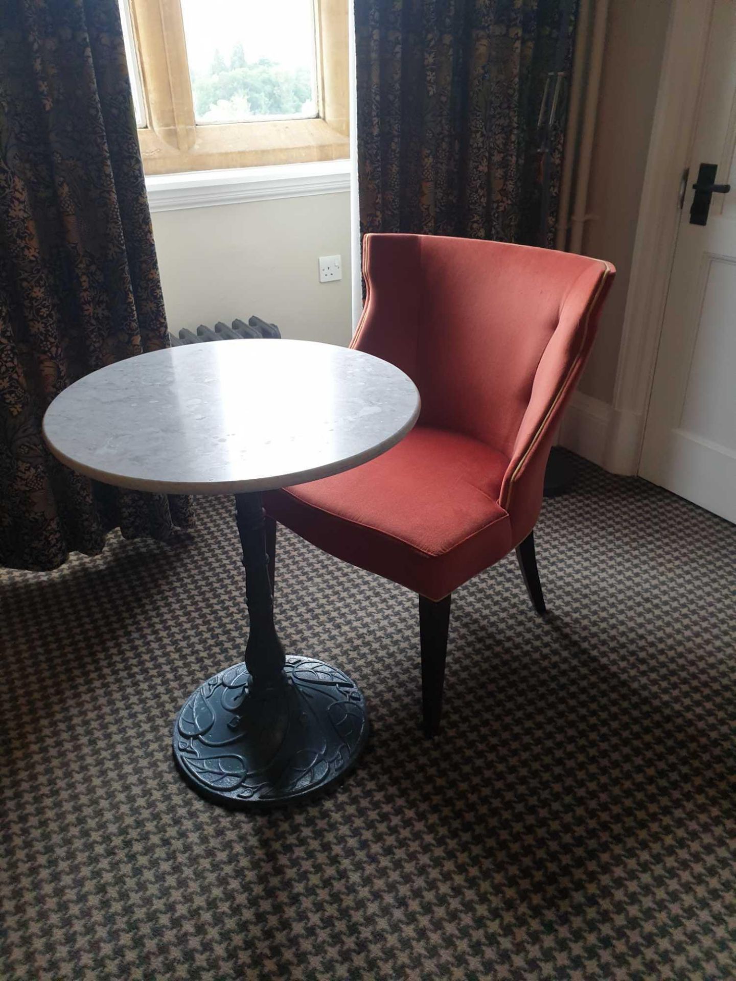 Round Cast Iron Table With White Marble Top The Base Painted Nouveau Table Base In Cast Iron 60 X