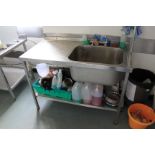 Commercial Sink Stainless Steel With L/H Drainer & Undershelf 1250 x 650mm