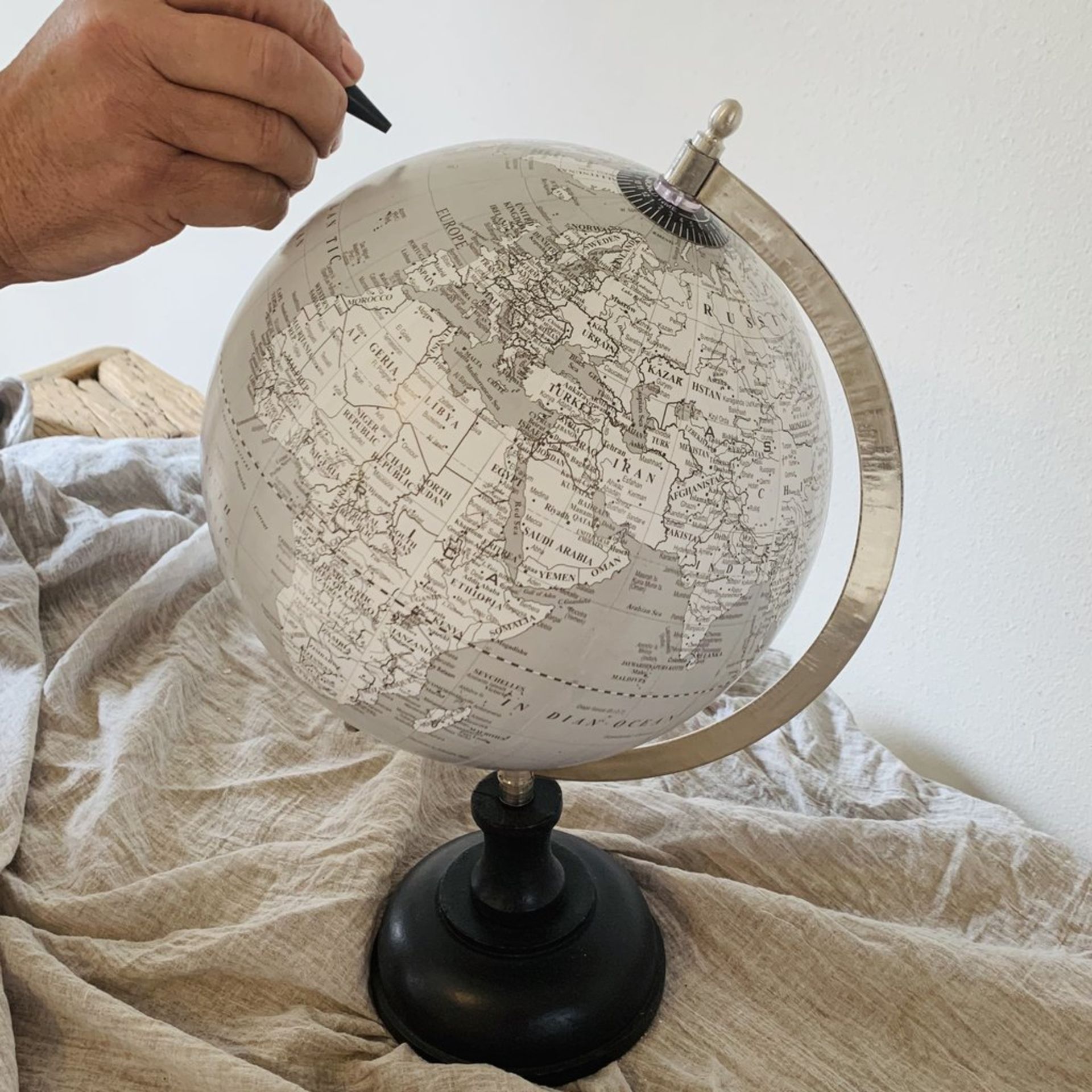 Globe on Stand Black & Grey 330x230mm (5011745890110)