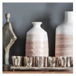 IND Mambo Vase White & Pink 320x130mm (5056315902251)