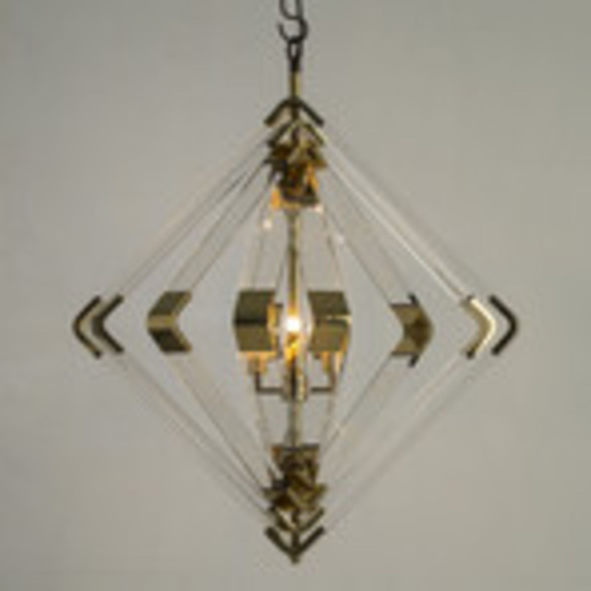 Nellcote Spiral Acrylic Diamond // 5 Layer Pendant Chandelier A signature Nellcote Studio piece;