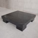 Big Foot Coffee Table ID 59"-Marble black polished a stunning and substantial marble coffee table