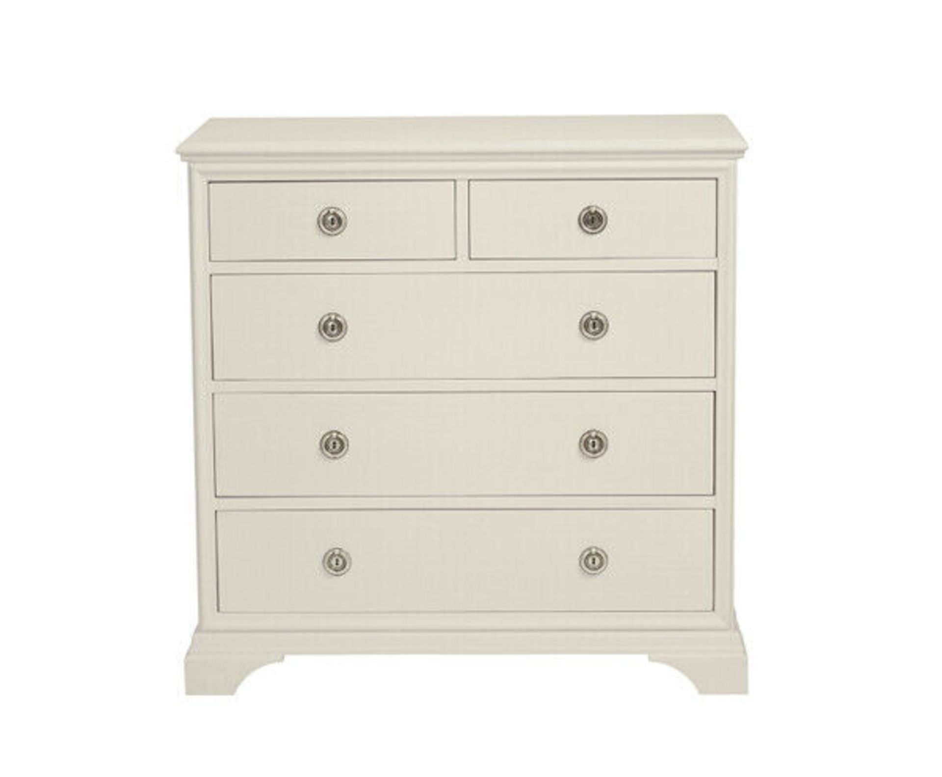 Laura Ashley Gabrielle Dove Grey 3+2 Drawer Chest boasting classic French design with a hand