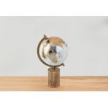 Globe on Wood Base White & Gold 400x250mm (5011745895870)