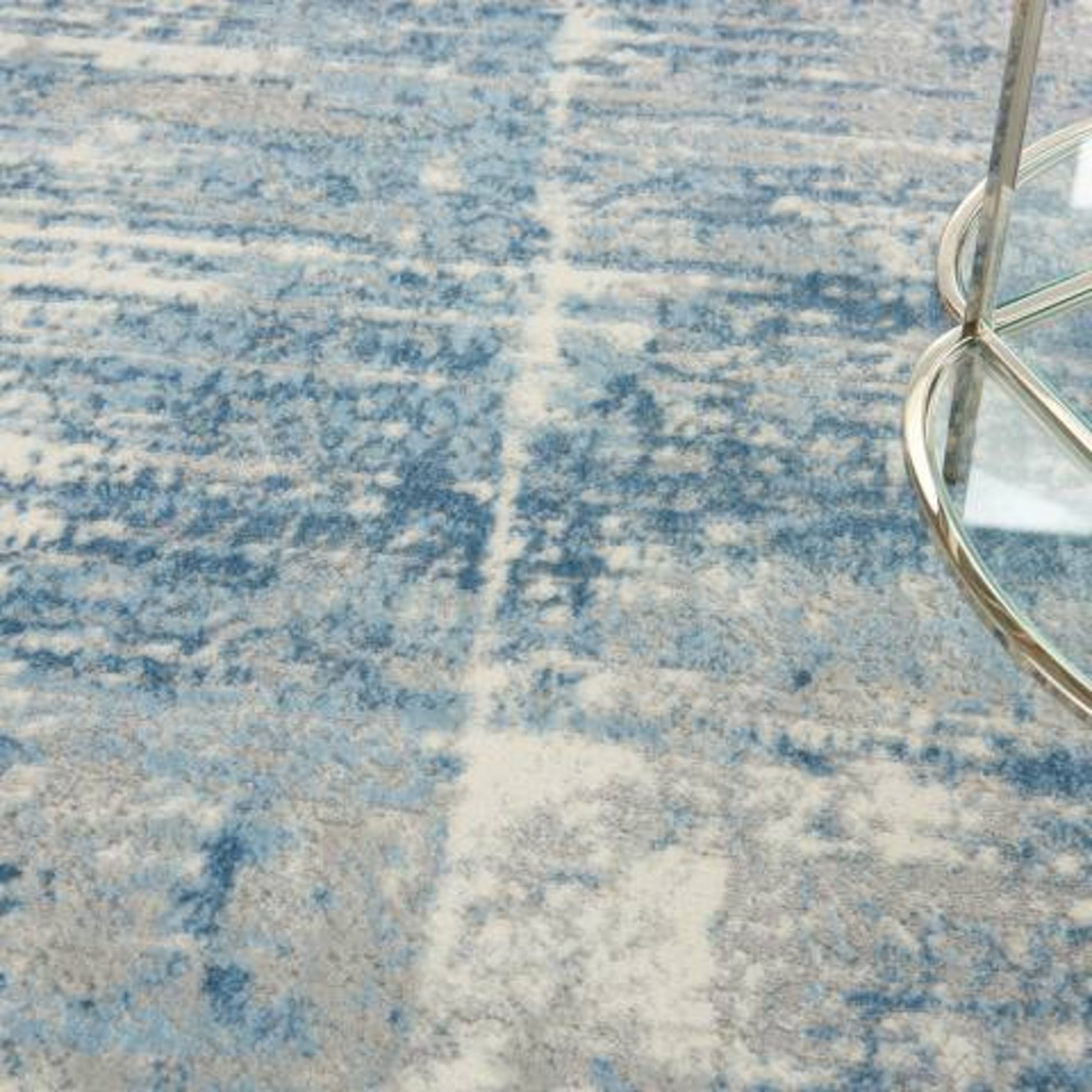 Ivory/Grey/Blue Solace Rug Sumptuous shadings of cool neutral tones in captivating abstract - Image 3 of 4