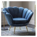 Rivello Armchair Inky Blue Art Deco inspired armchair, perfect for adding drama to your living