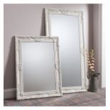 Hampshire Rectangle Mirror Cream Pretty baroque style wood framed mirror in a painted matt cream