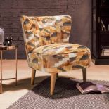 Kaleido Ochre hand crafted Accent Chair the ultimate occasional chair, it is hugely comfortable with