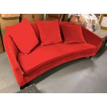 Monroe 3 seater 2100 Velvet-Red By Christiane Lemieux A Curved Soft Rounded Back For Extra Comfort