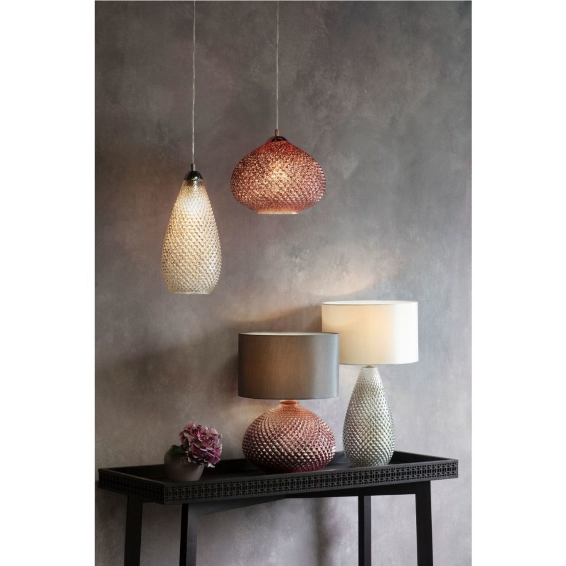 Livia Pendant Light Silver Mercury Highly decorative copper and or chrome plated 'mercury' glass