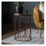 Highgate side table A stylish and practical side table with an antiqued glass top in a bronze effect