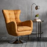 Laura Ashley Clearwell Swivel Chair Tan Nubuck Leather Sink into our comfortable Clearwell