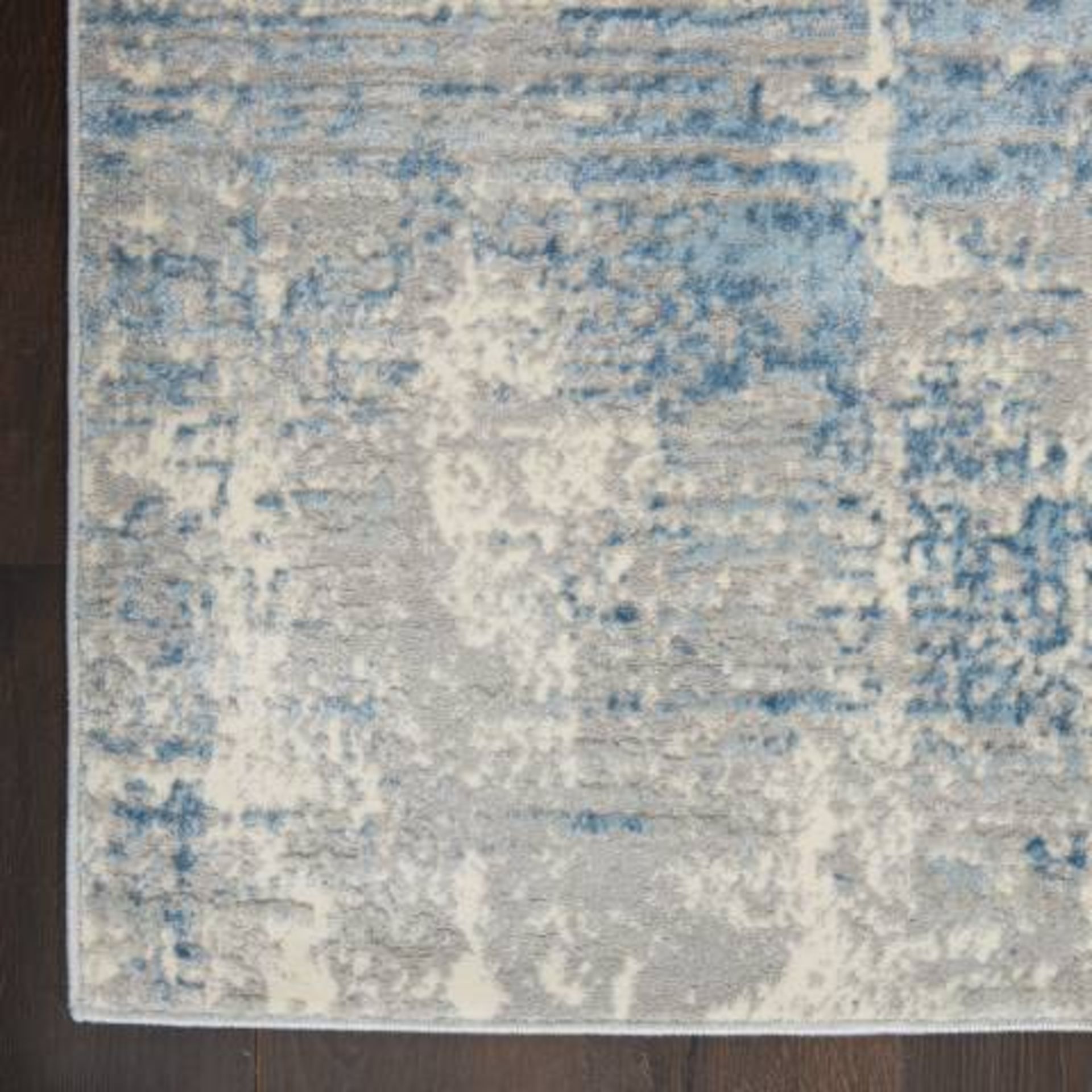 Ivory/Grey/Blue Solace Rug Sumptuous shadings of cool neutral tones in captivating abstract - Image 4 of 4