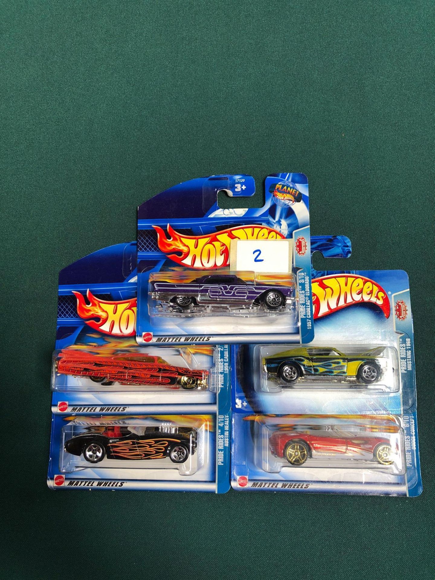5x Hot Wheels Pride Rides Diecast Vehicles - On Unopened Card, Comprising Of; Mustang 1968, Dodge