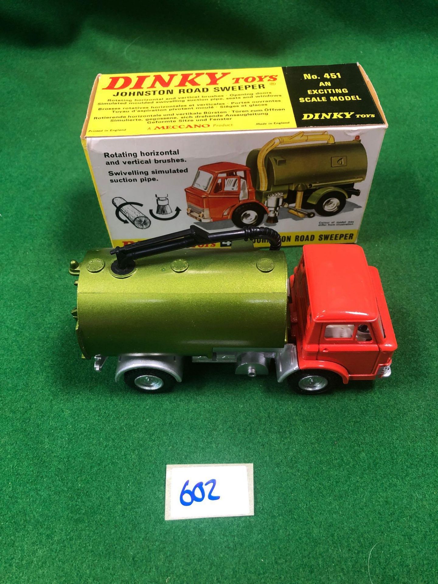 Superb Mint Dinky Toys Diecast #451 Johnston Road Sweeper In Excellent Box