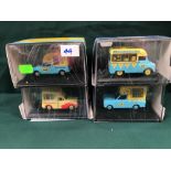 4x Oxford Ice Cream Vans Diecast Models All On Display Boxes, Comprising Of; #HA003 Walls Bedford HA
