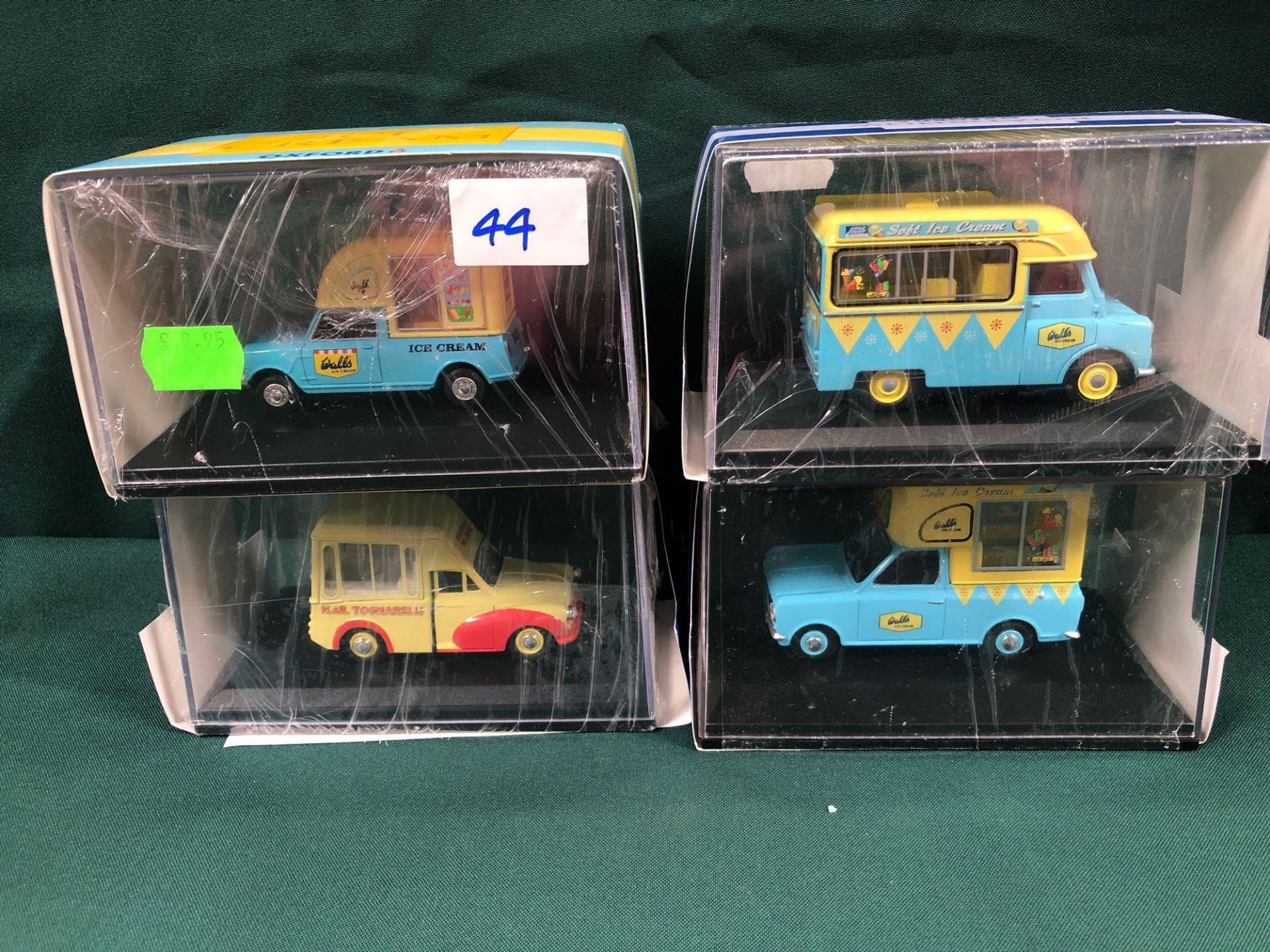4x Oxford Ice Cream Vans Diecast Models All On Display Boxes, Comprising Of; #HA003 Walls Bedford HA