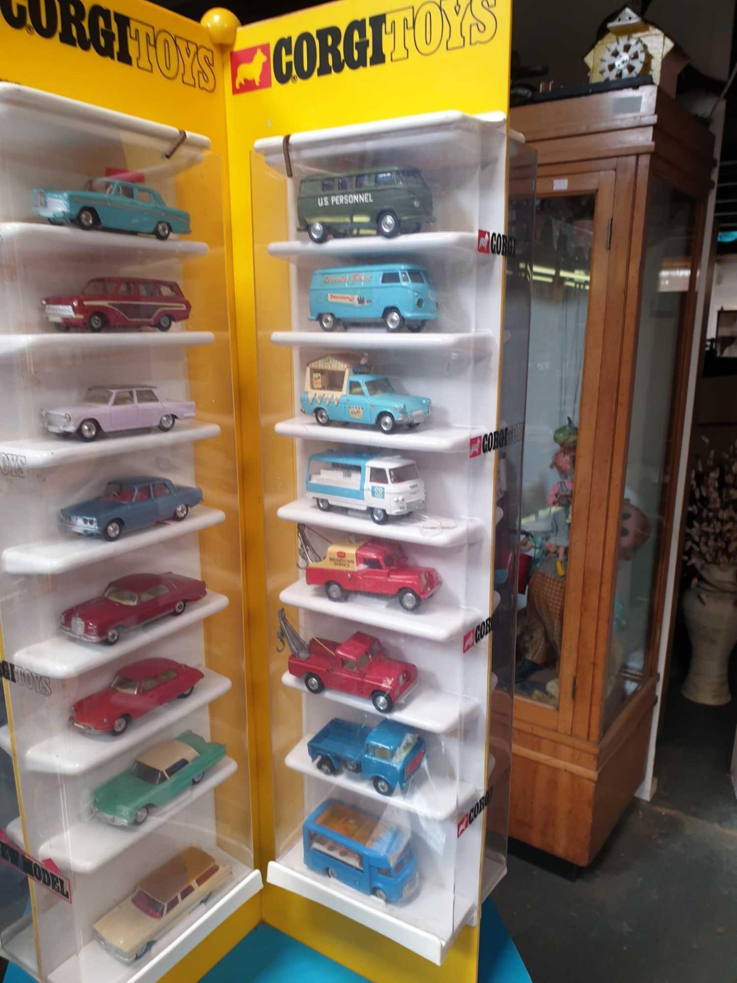 **WOW** Corgi Diecast Display Stand With 64 Individual Diecast Car Models -    356 VW US Personell - Image 8 of 9