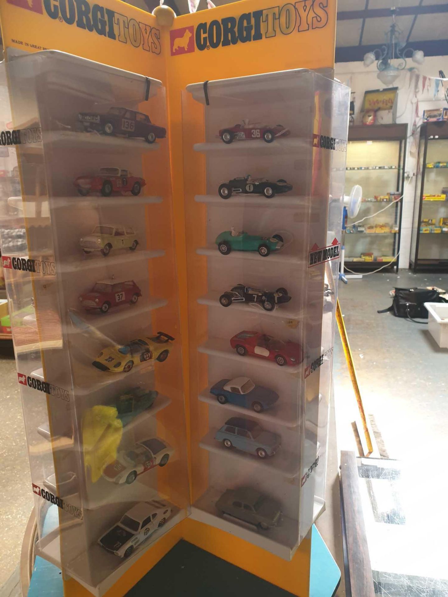 **WOW** Corgi Diecast Display Stand With 64 Individual Diecast Car Models -    356 VW US Personell - Image 4 of 9