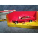 Mint Corgi Diecast #373 Peugeot 505 Red Beige Interior in solid Box 1981-1984 (no cellophane)