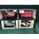 4x Oxford Ice Cream Vans Diecast Models All On Display Boxes, Comprising Of; #CA021 Mr Softy Bedford