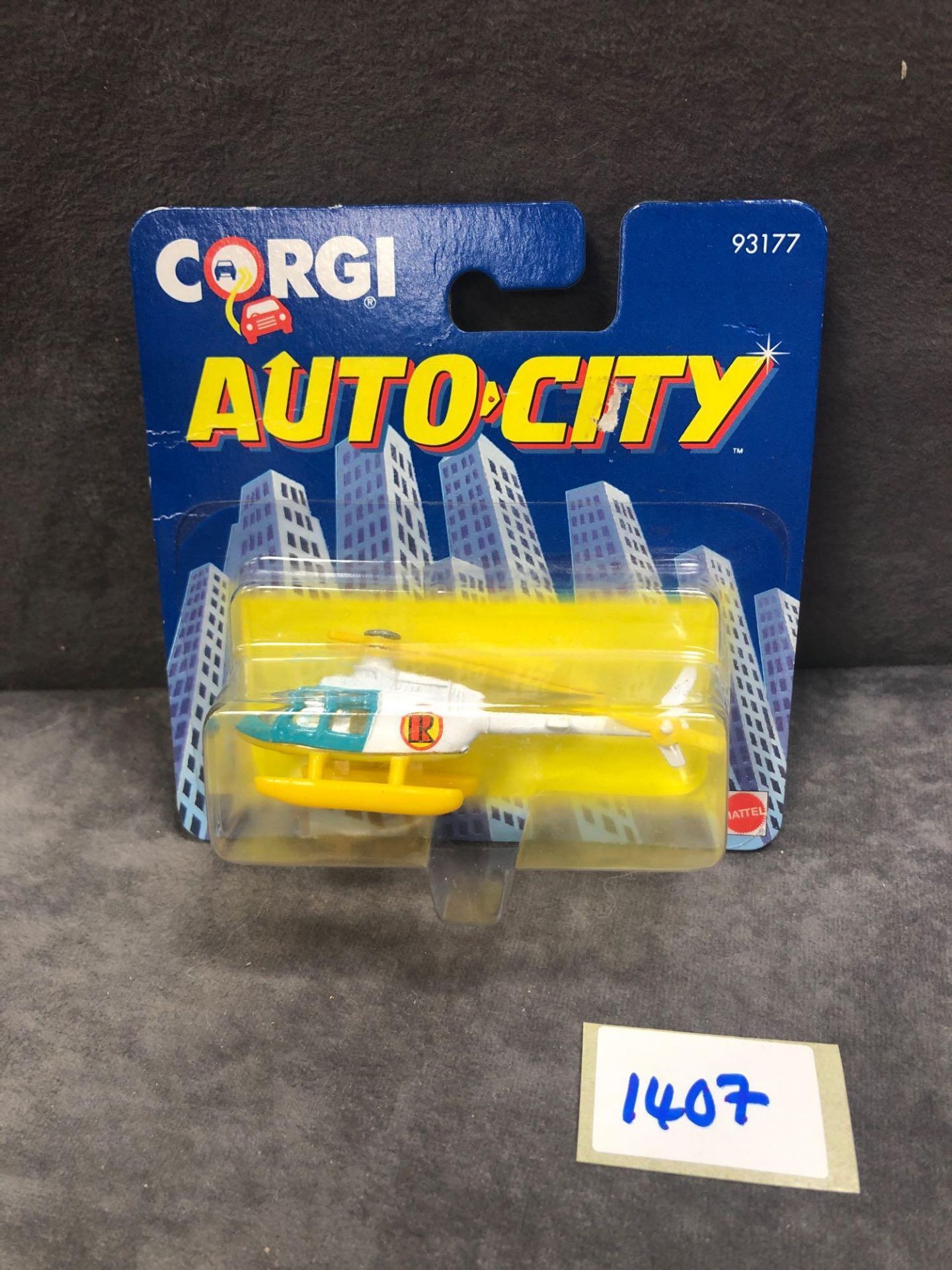 Corgi Junior Auto City Diecast #93177 Helicopter On Bubble Card