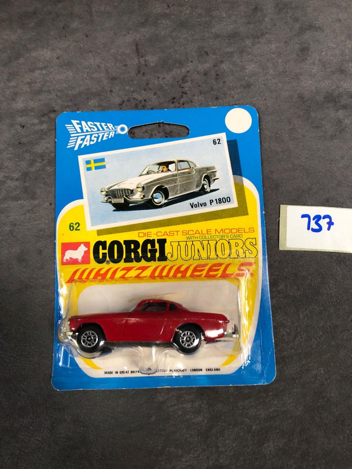 Corgi Juniors Whizzwheels Diecast #62 Volvo P1800 On Card