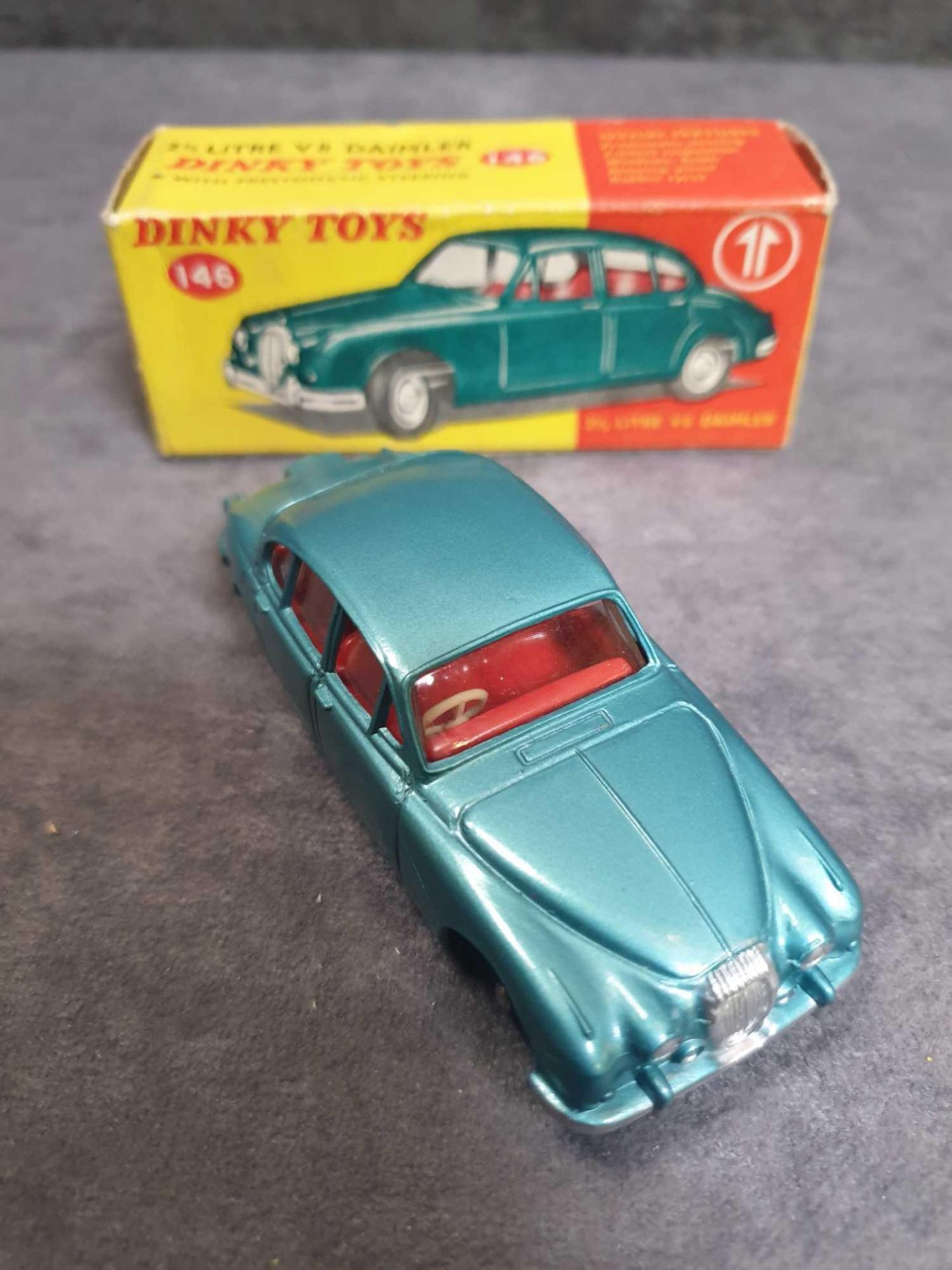 Dinky Diecast #146 2.5 litre V8 2.5L Daimler Blue in box 1963-1967 - Image 2 of 2