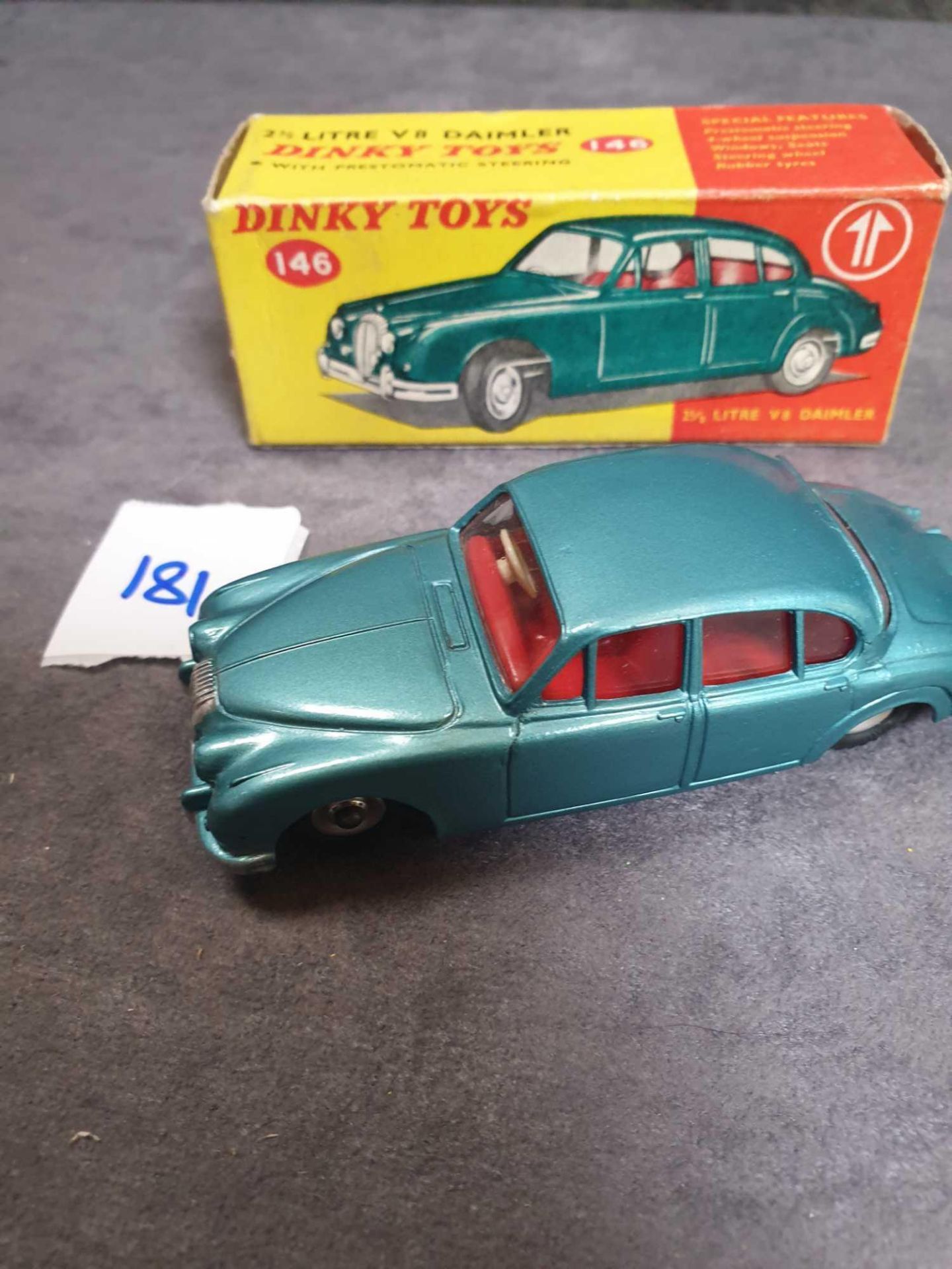 Dinky Diecast #146 2.5 litre V8 2.5L Daimler Blue in box 1963-1967