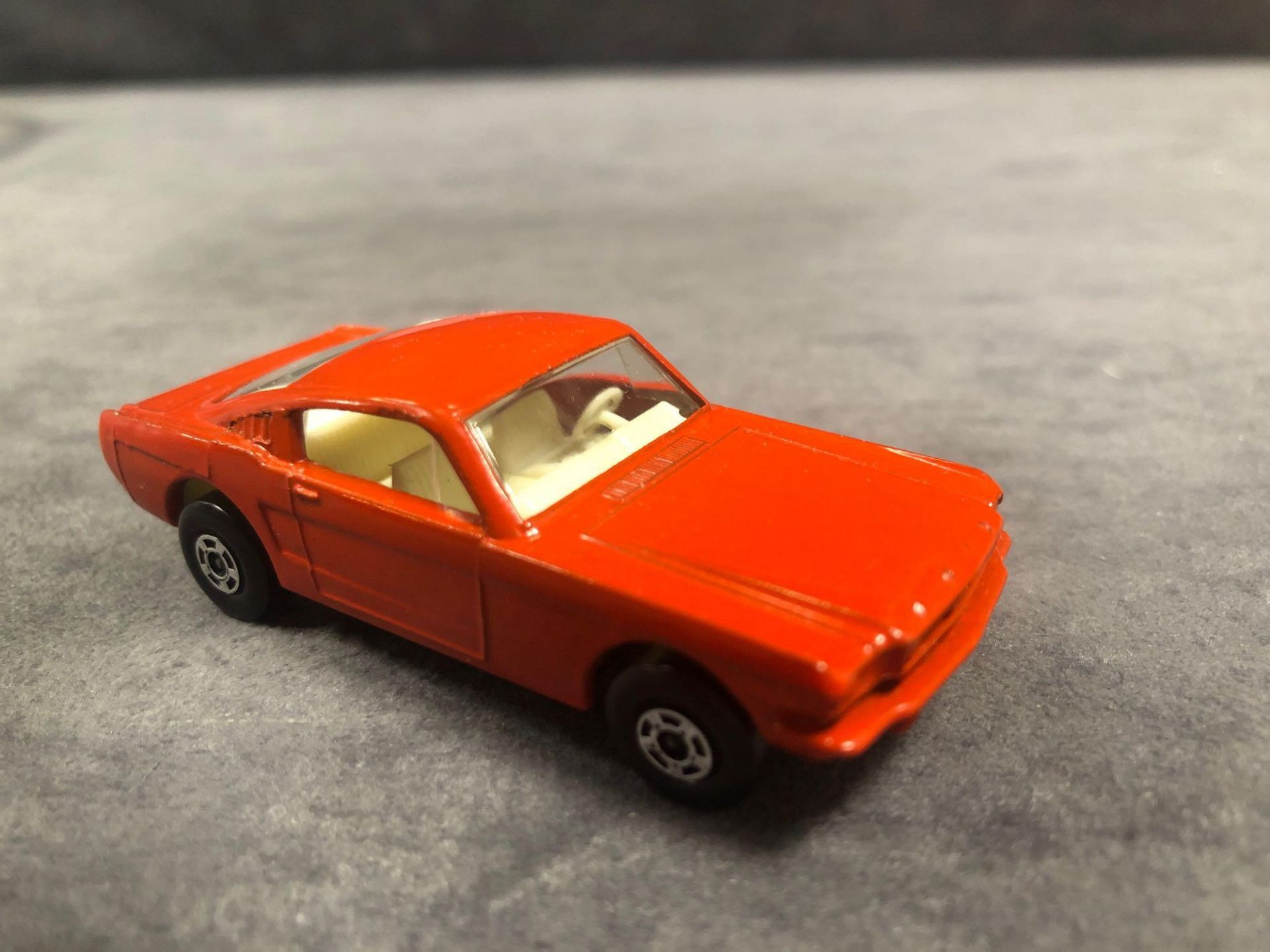 Mint Matchbox Superfast Diecast #8 Ford Mustang Red Body With Ivory Interior And Wide Wheels In - Image 2 of 3