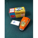 Mint Corgi Toys Are Diecast #233 Heinkel Economy Car In Orange Mint Box
