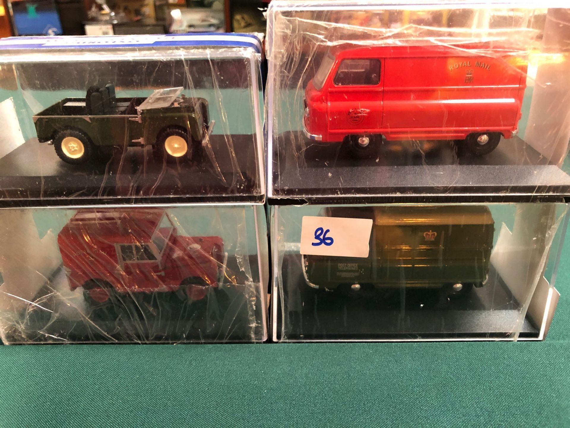 4x Oxford Diecast Models All On Display Boxes, Comprising Of; #LAN180002 Land Rover 80 Inch Bronze