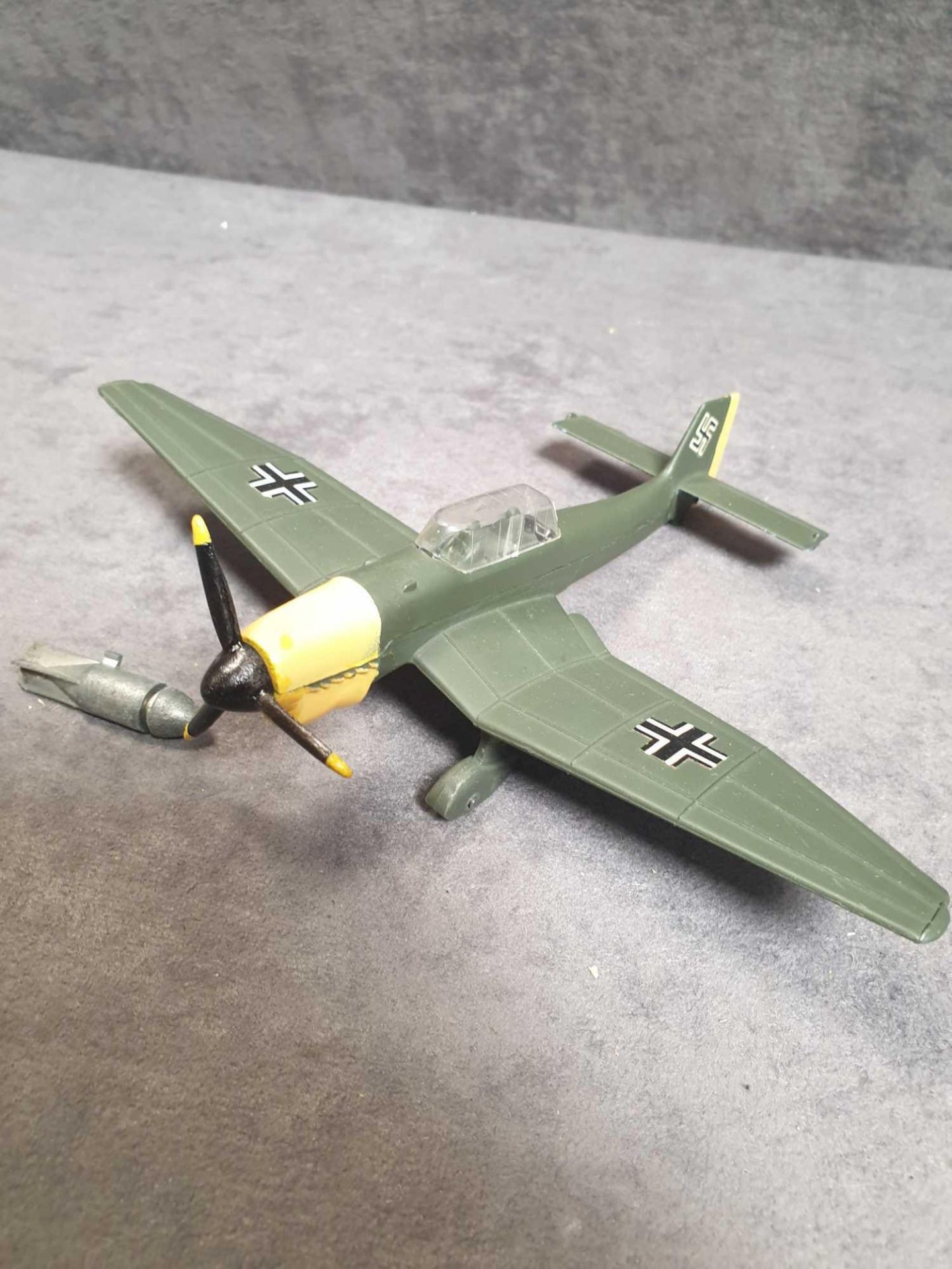 Dinky Diecast #721 Junkers JU87B Stuka With Cap Firing Dropping Bomb In Bubble Packaging 1970-1980 - Image 2 of 2