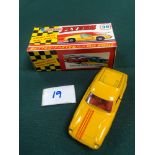 Lone Star Flyers Diecast Model #36 Lotus Europa GT In Yellow With Red Stripe And Red Interior In
