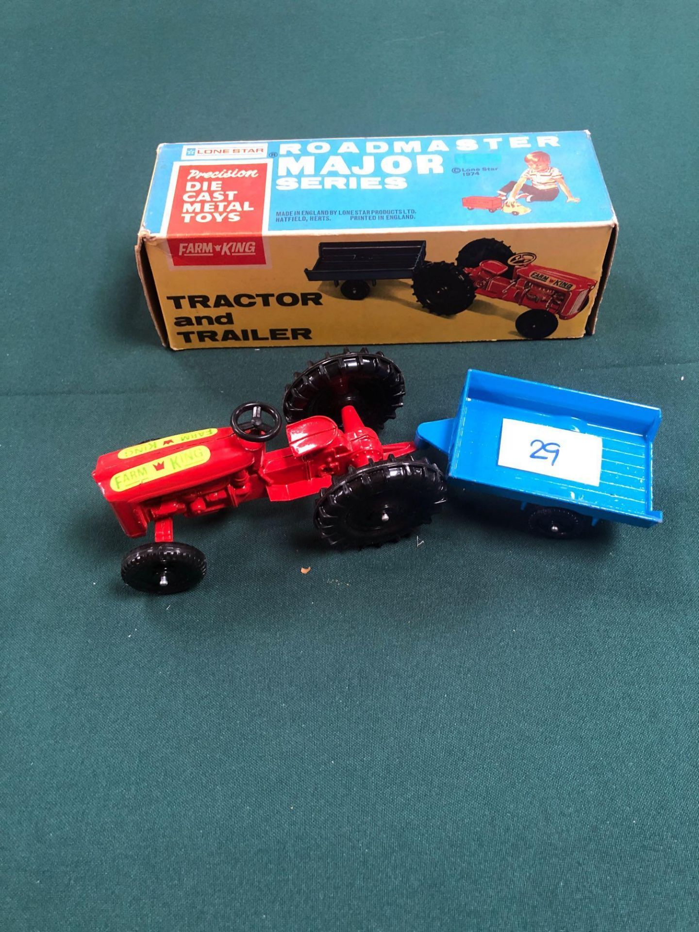 Lone Star Diecast Roadmasters Major Service Farm King Tractor And Trailer #1258 With Box