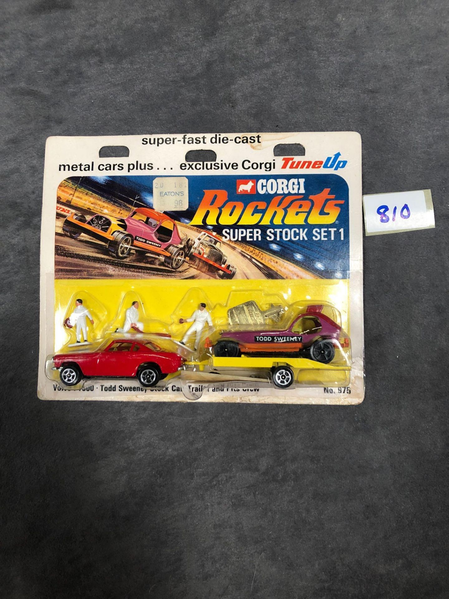 Very Rare Corgi Rockets Diecast #975 Super Stock Set 1 On Original Bubble Card (Bubble Packaging Had