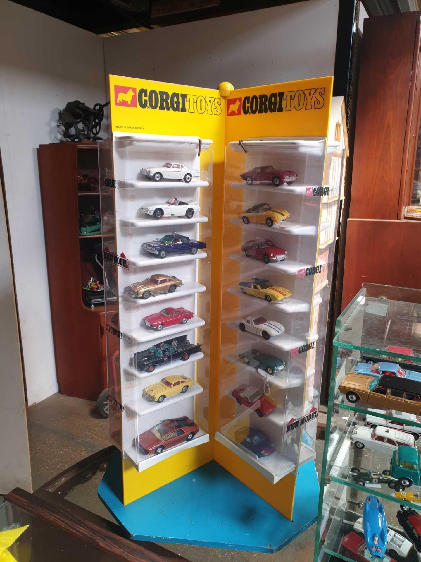 **WOW** Corgi Diecast Display Stand With 64 Individual Diecast Car Models -    356 VW US Personell