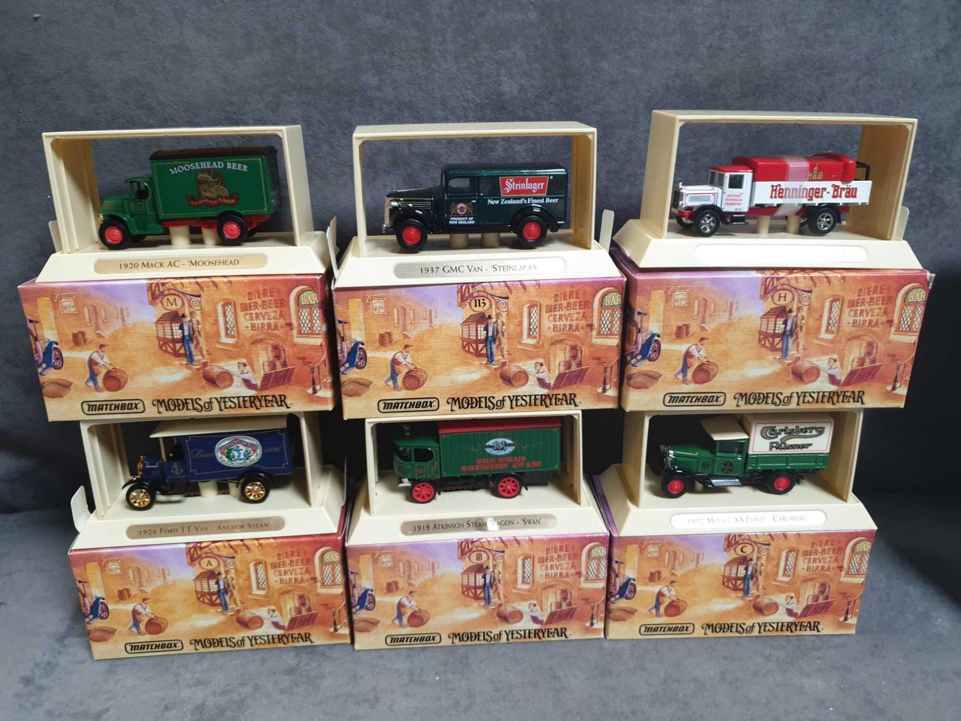 6 X Matchbox Diecast Vehicles Models Of Yesteryear Comprising #YGB08 Great Beers Of The World