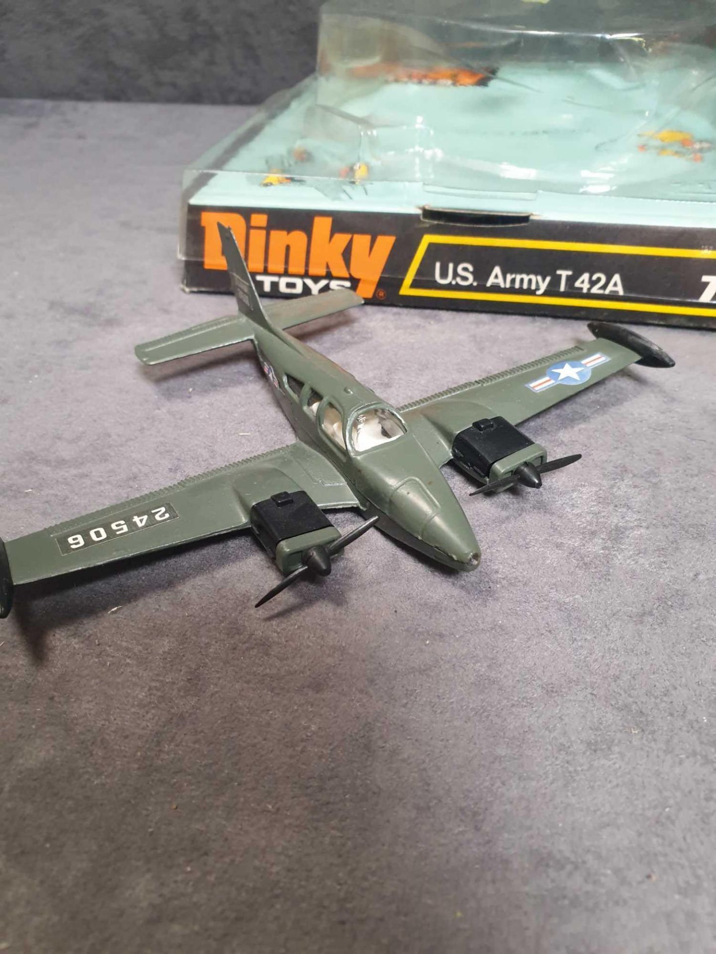 Dinky Diecast #712 US Army T42A In Bubble Packaging 1973-1976 Mint Model In Clean BP - Image 2 of 2