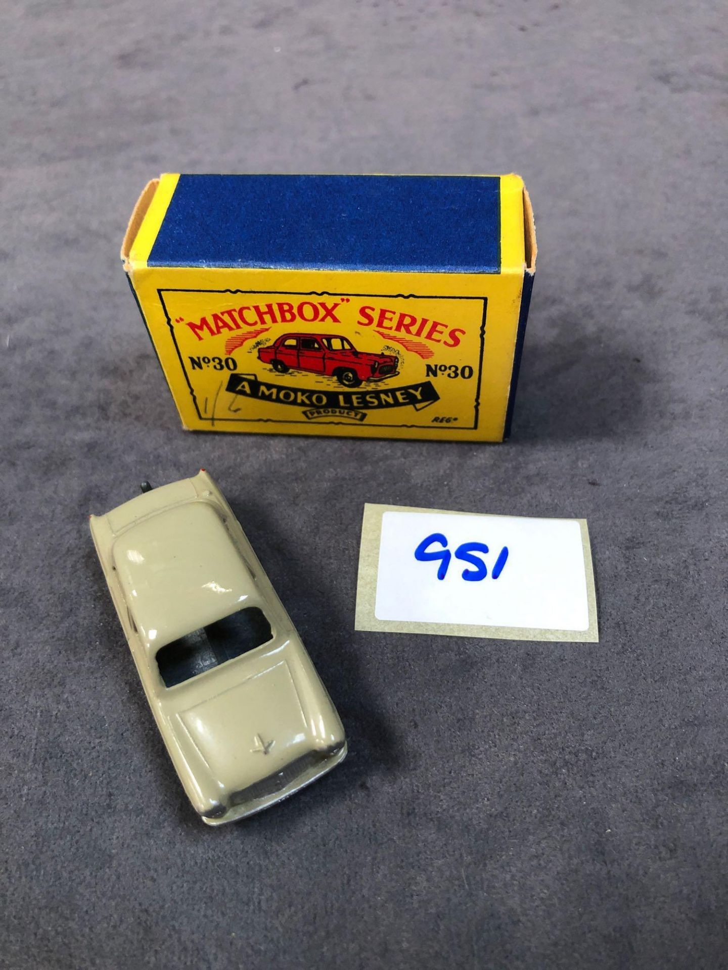 Mint Moko Lesney Matchbox Diecast #30 Ford Prefect In Beige An Excellent Firm Box (Box Is (Box Is