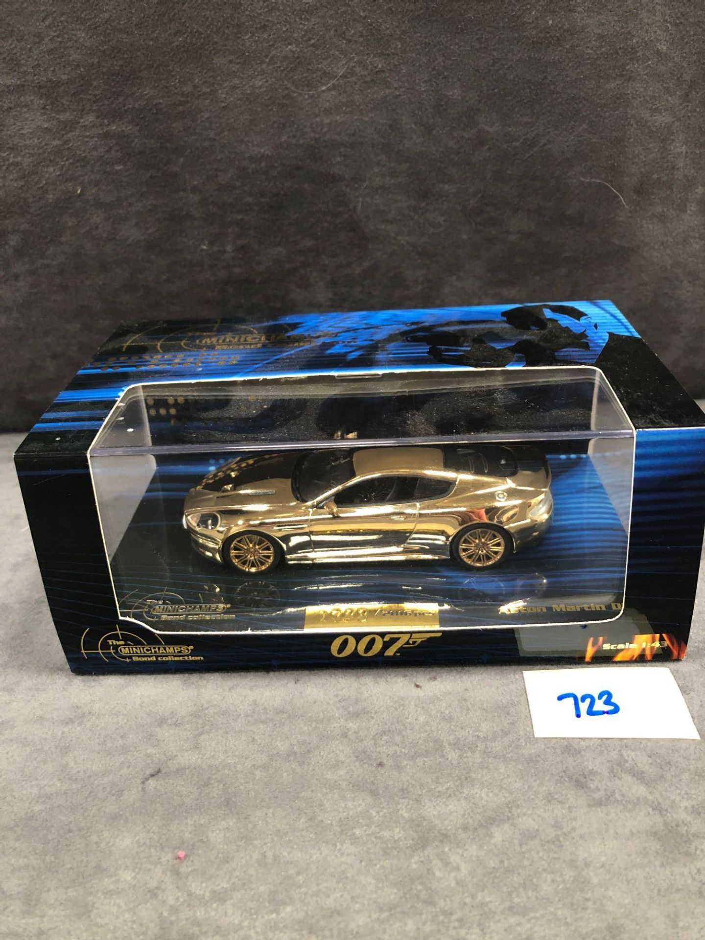 Minichamps Bond Collection Aston Martin DBS In Gold Plated Limited Edition 0723/2016 Pieces