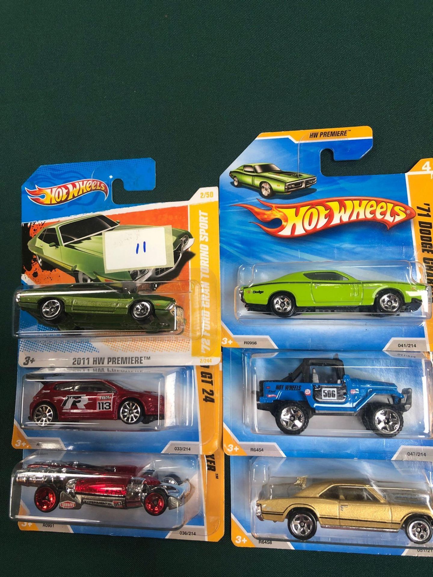 6x Hot Wheels HW Premier Diecast Vehicles - On Unopened Card, Comprising Of; #2/5072 Ford Gran