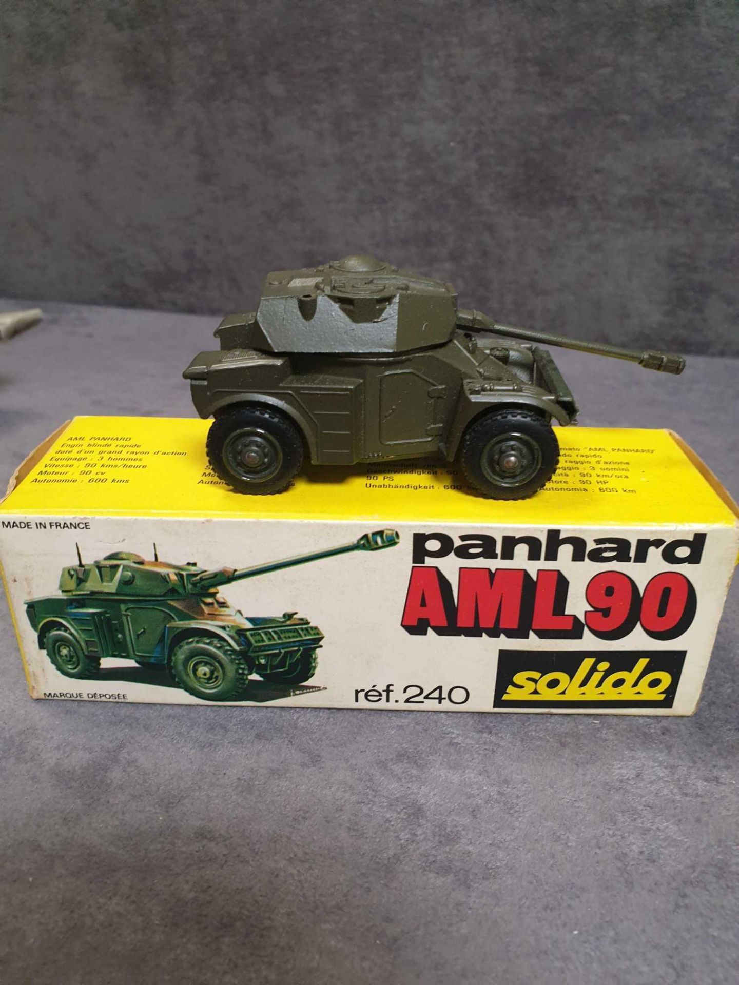 Mint Solido #240 diecast Panhard AML90  in excellent boxThe Panhard AML is a fast, long-ranged,