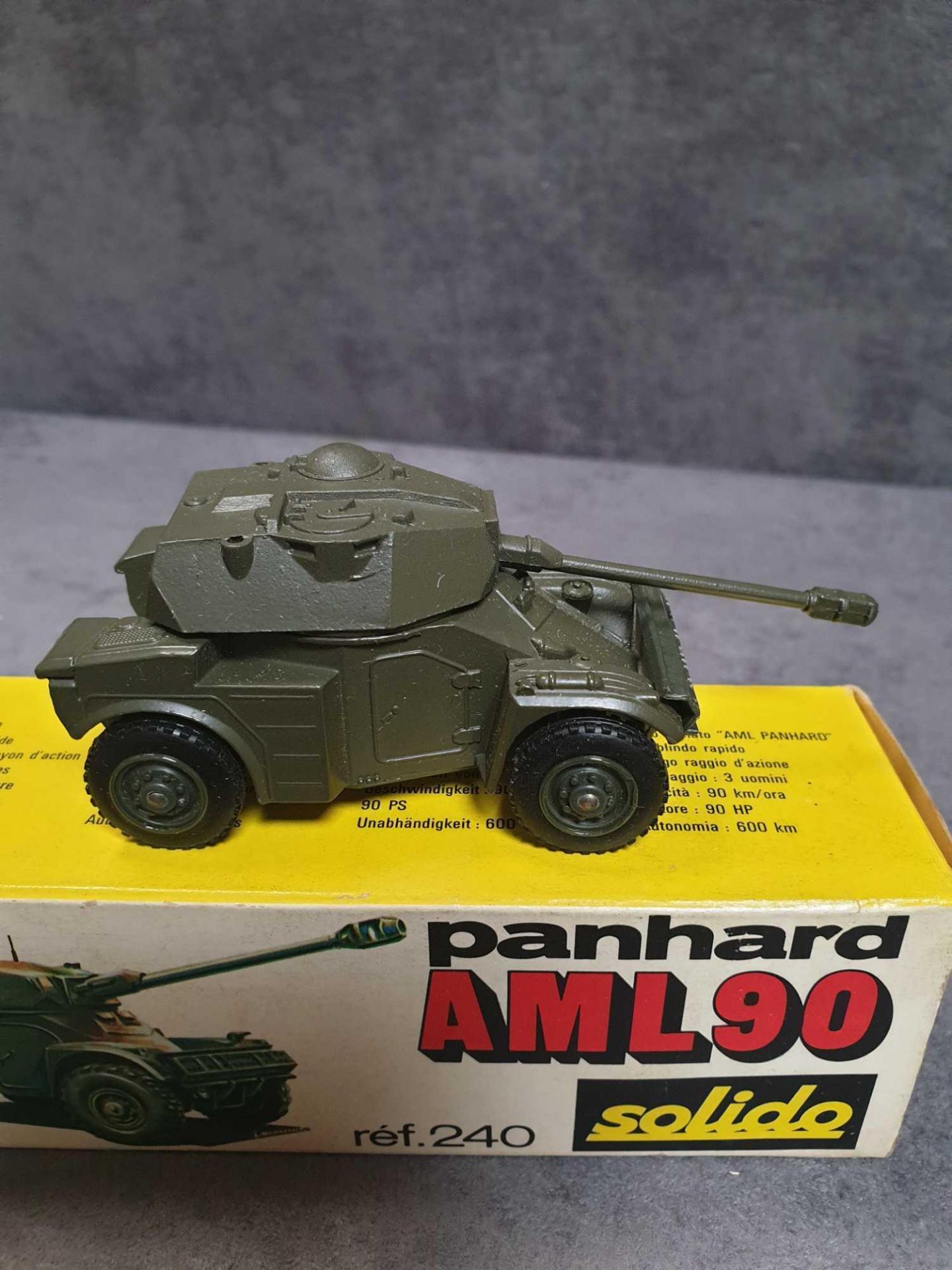 Mint Solido #240 diecast Panhard AML90  in excellent boxThe Panhard AML is a fast, long-ranged, - Image 2 of 2