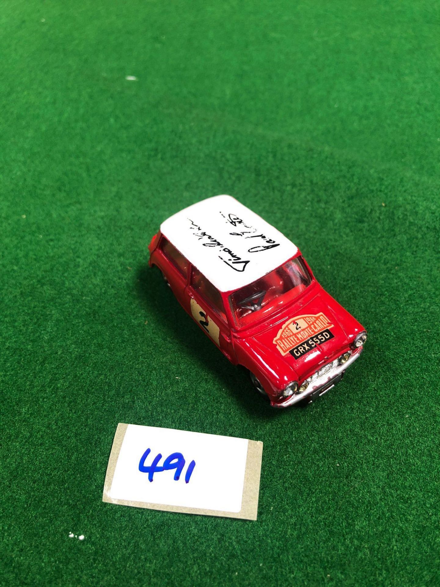 Corgi 321 Diecast BMC Mini Cooper S Monte Carlo Rally Car In Red With White Roof With Racing