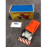 Mint Matchbox Series Lesney Diecast #16 Scammell Snowplough Grey Plastic Wheels Grey Body With